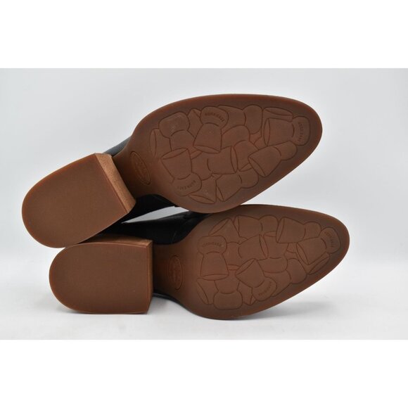 KorkEase Womens 8.5 Modeste Black Leather Stacked Heeled Penny Loafer Pump Shoes - Picture 5 of 13